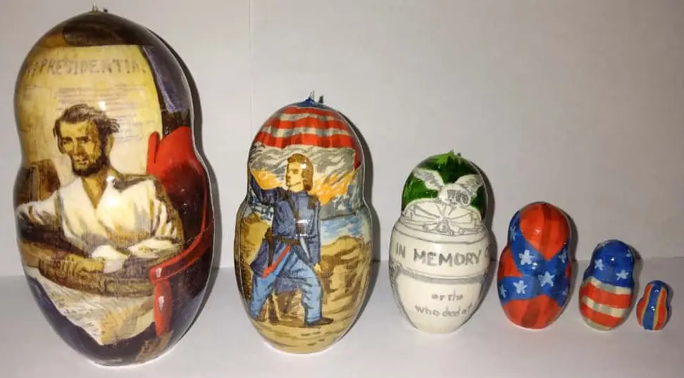 Civil War collectible nesting doll hand-painted - Image 6