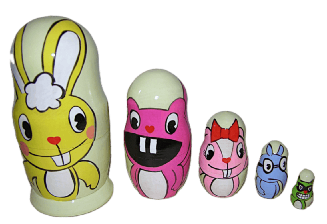Happy Tree Friends nesting doll handmade