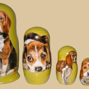 Beagles nesting doll handmade