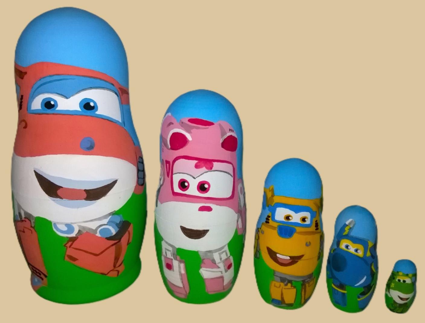 Superwings nesting doll handmade