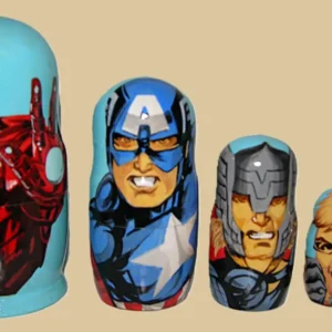 Superheroes nesting doll handmade