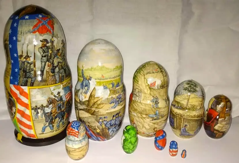Civil War collectible nesting doll hand-painted - Image 2