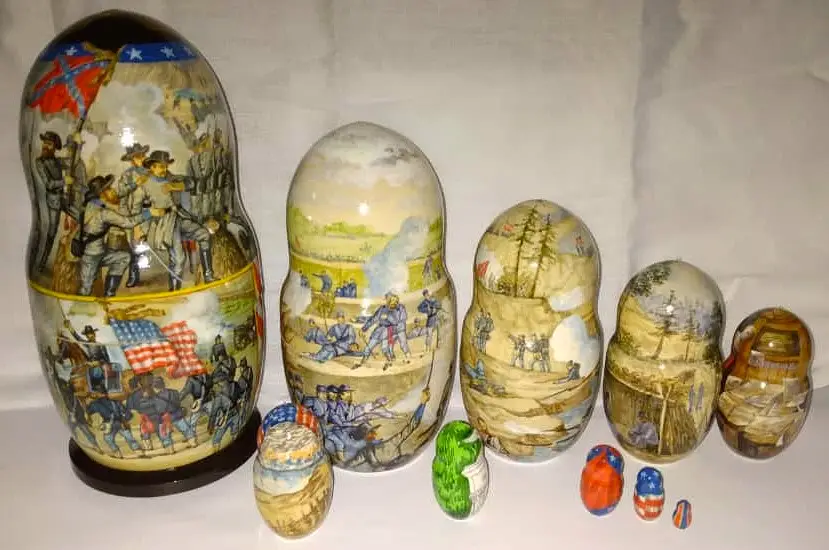 Civil War collectible nesting doll hand-painted - Image 3