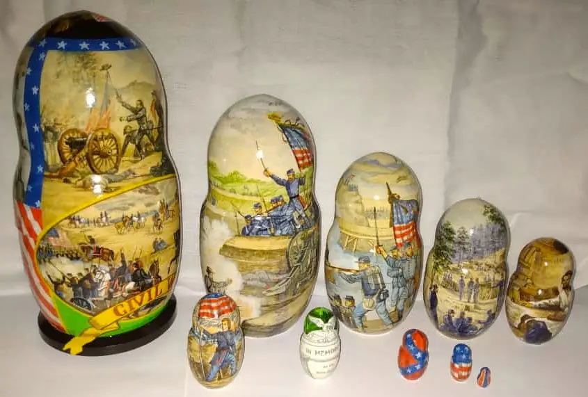 Civil War collectible nesting doll hand-painted - Image 4