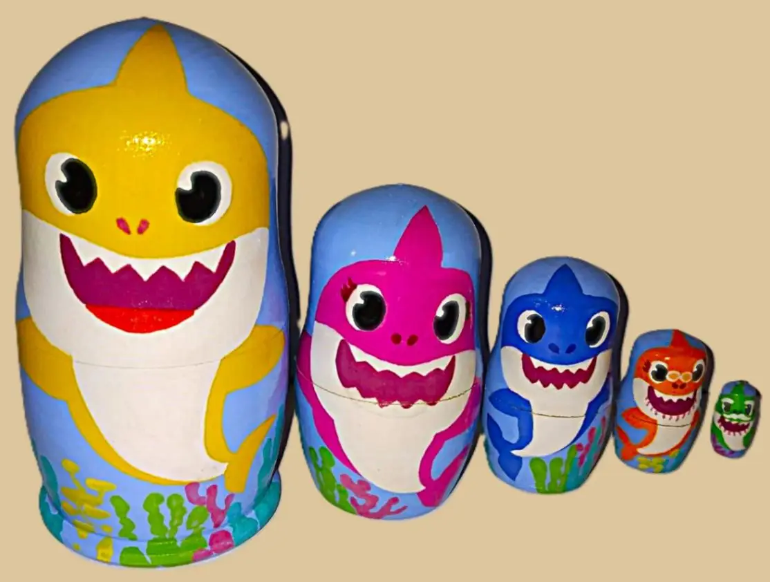 Baby Shark nesting doll handmade