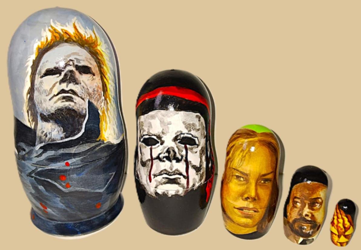 Halloween Movie nesting doll handmade