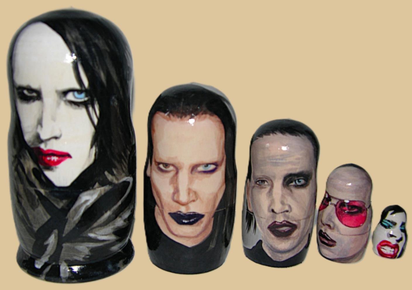 Gothic Rock nesting doll handmade