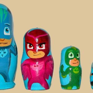Masked Heroes nesting doll handmade