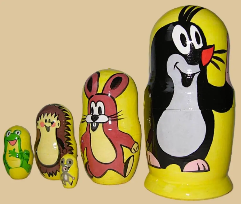 Krtek (The Mole) nesting doll handmade