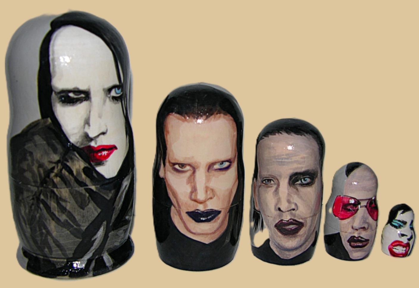 Gothic Rock nesting doll handmade - Image 2