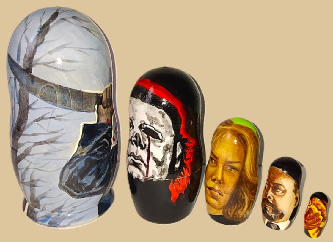 Halloween Movie nesting doll handmade - Image 3