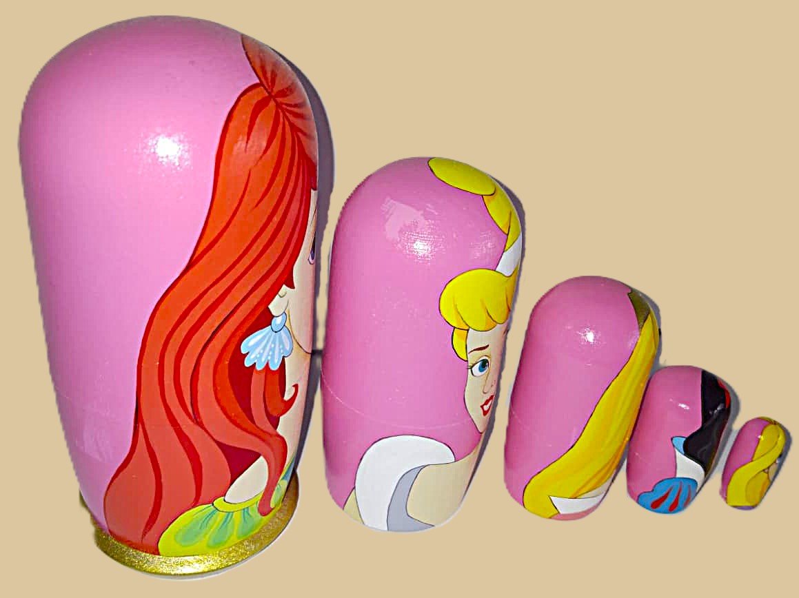Princesses nesting doll handmade - Image 4