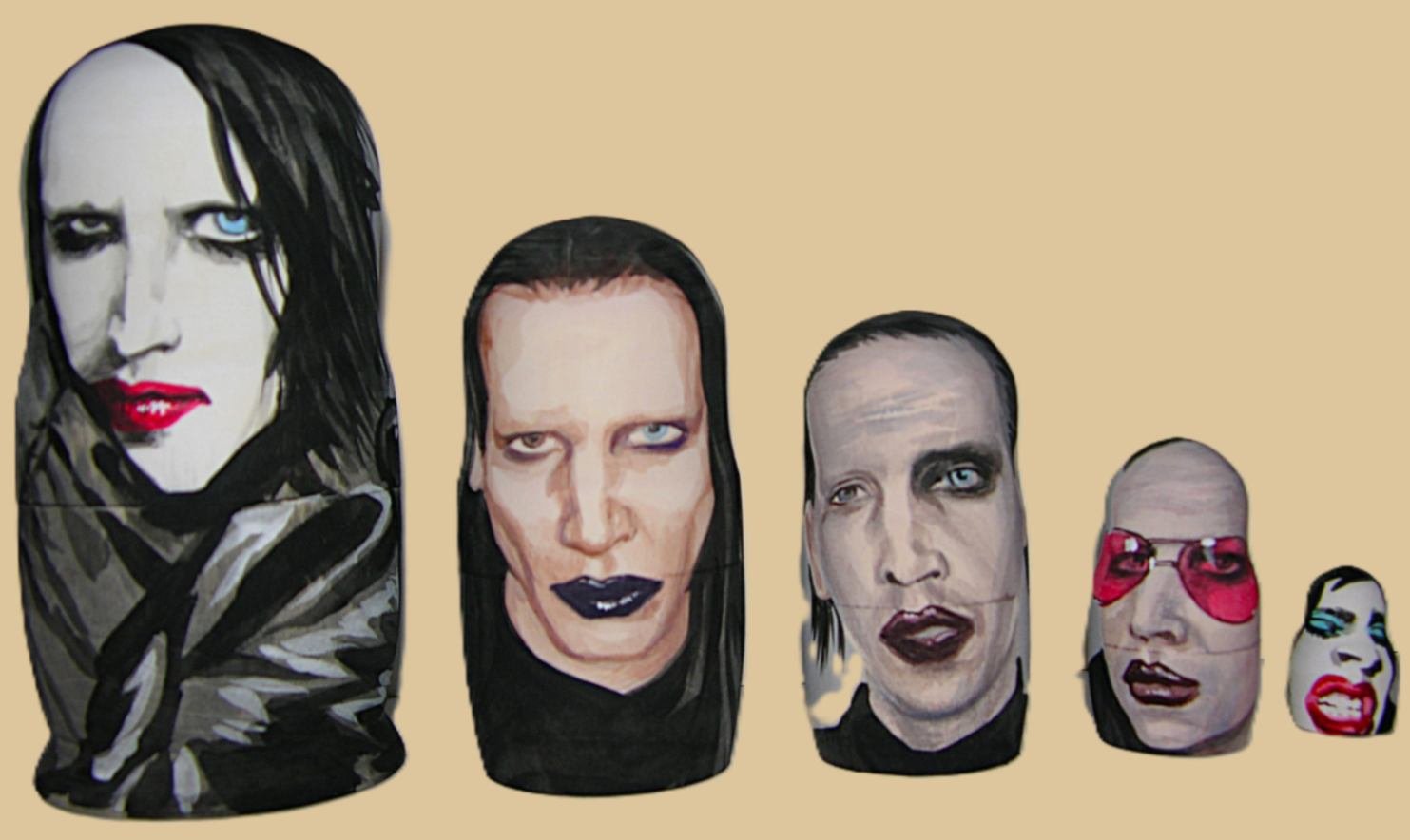Gothic Rock nesting doll handmade - Image 3