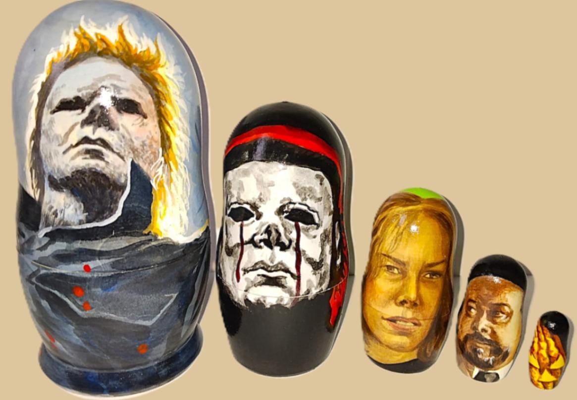 Halloween Movie nesting doll handmade - Image 4