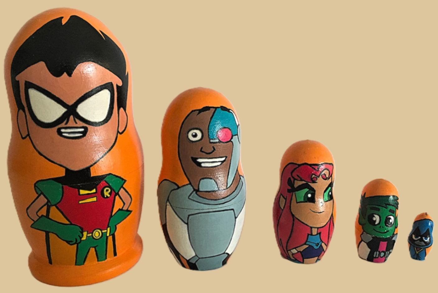 Teen Titans Go nesting doll handmade