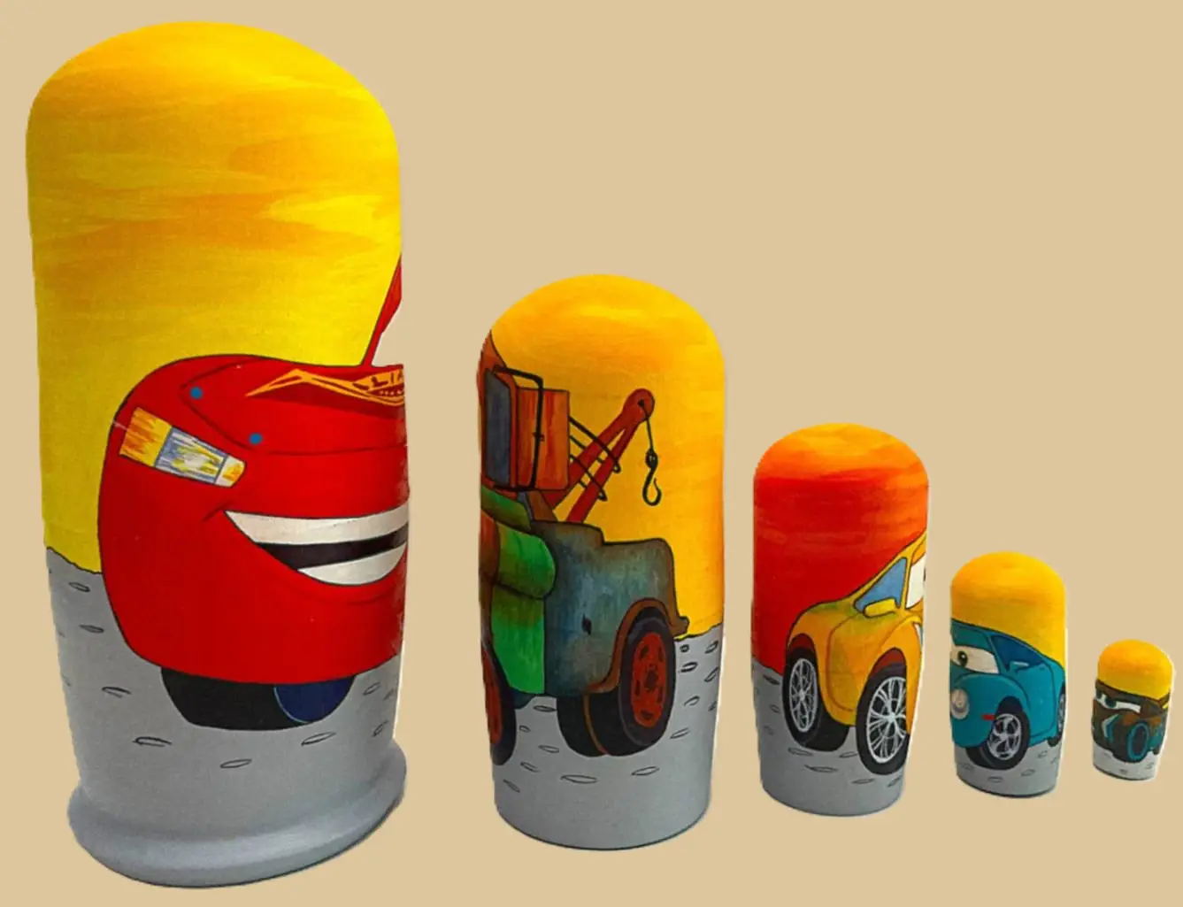 Cars nesting doll handmade