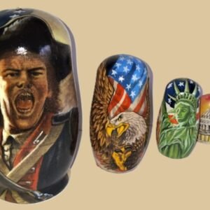 4th July Independence Day Patriotic Nesting Doll Handmade