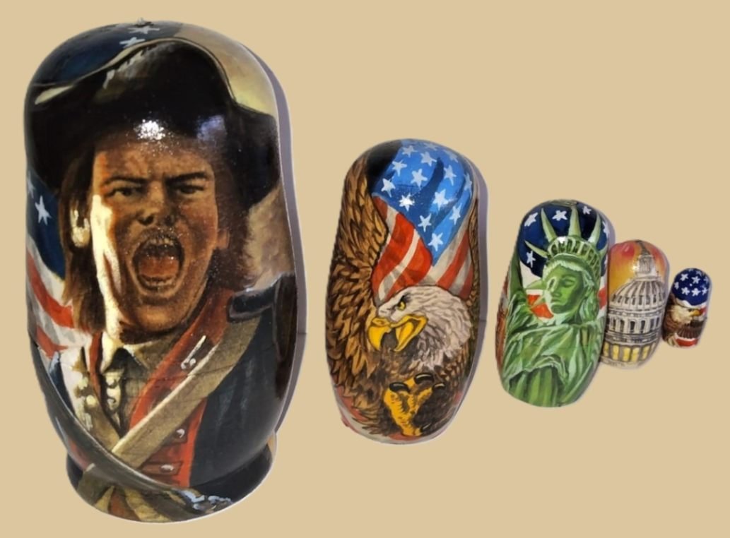 4th July Independence Day Patriotic Nesting Doll Handmade