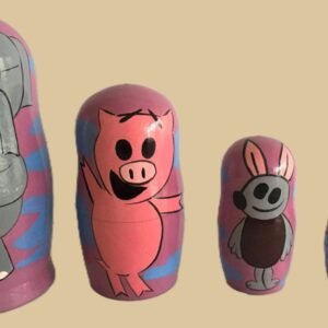 Elephant and Piggie nesting doll handmade