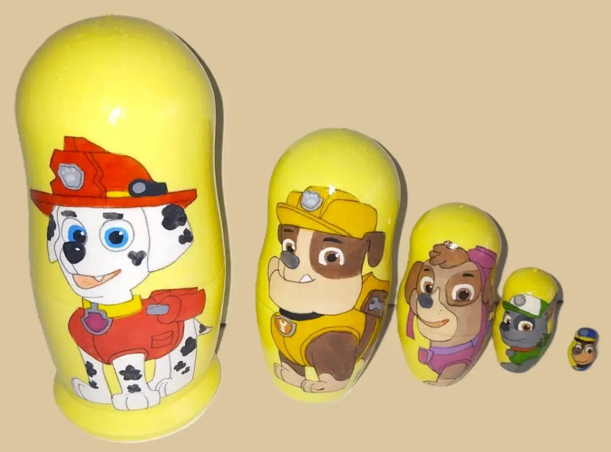 Puppies Patrol nesting doll handmade