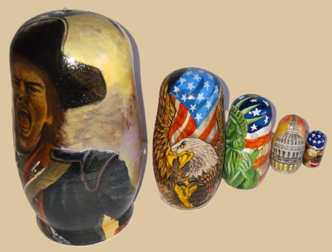 4th July Independence Day Patriotic Nesting Doll Handmade - Image 2