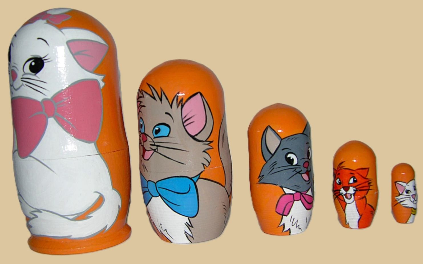 Aristocats nesting doll handmade - Image 2