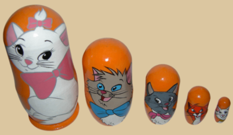 Aristocats nesting doll handmade - Image 3