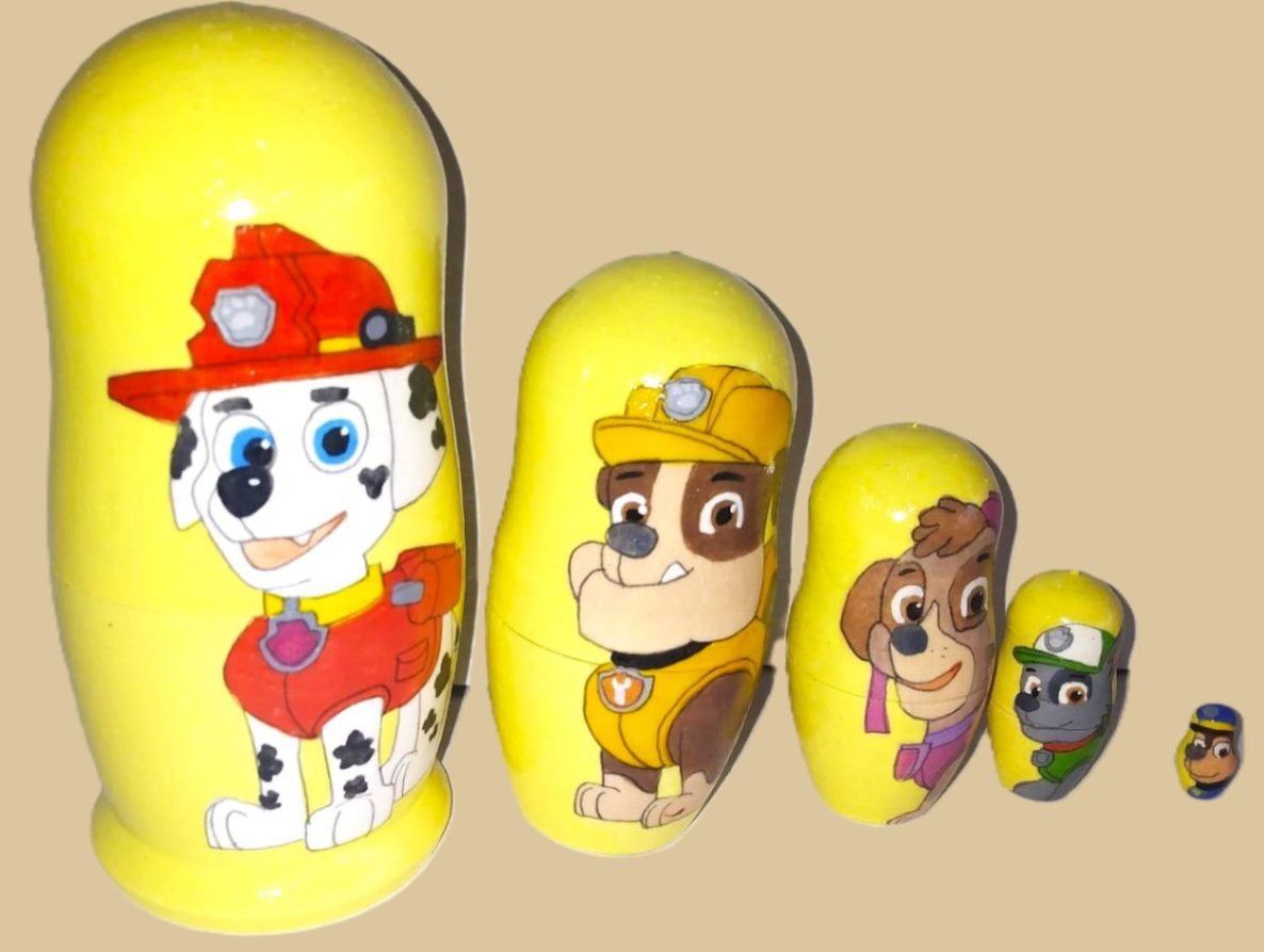 Puppies Patrol nesting doll handmade - Image 3