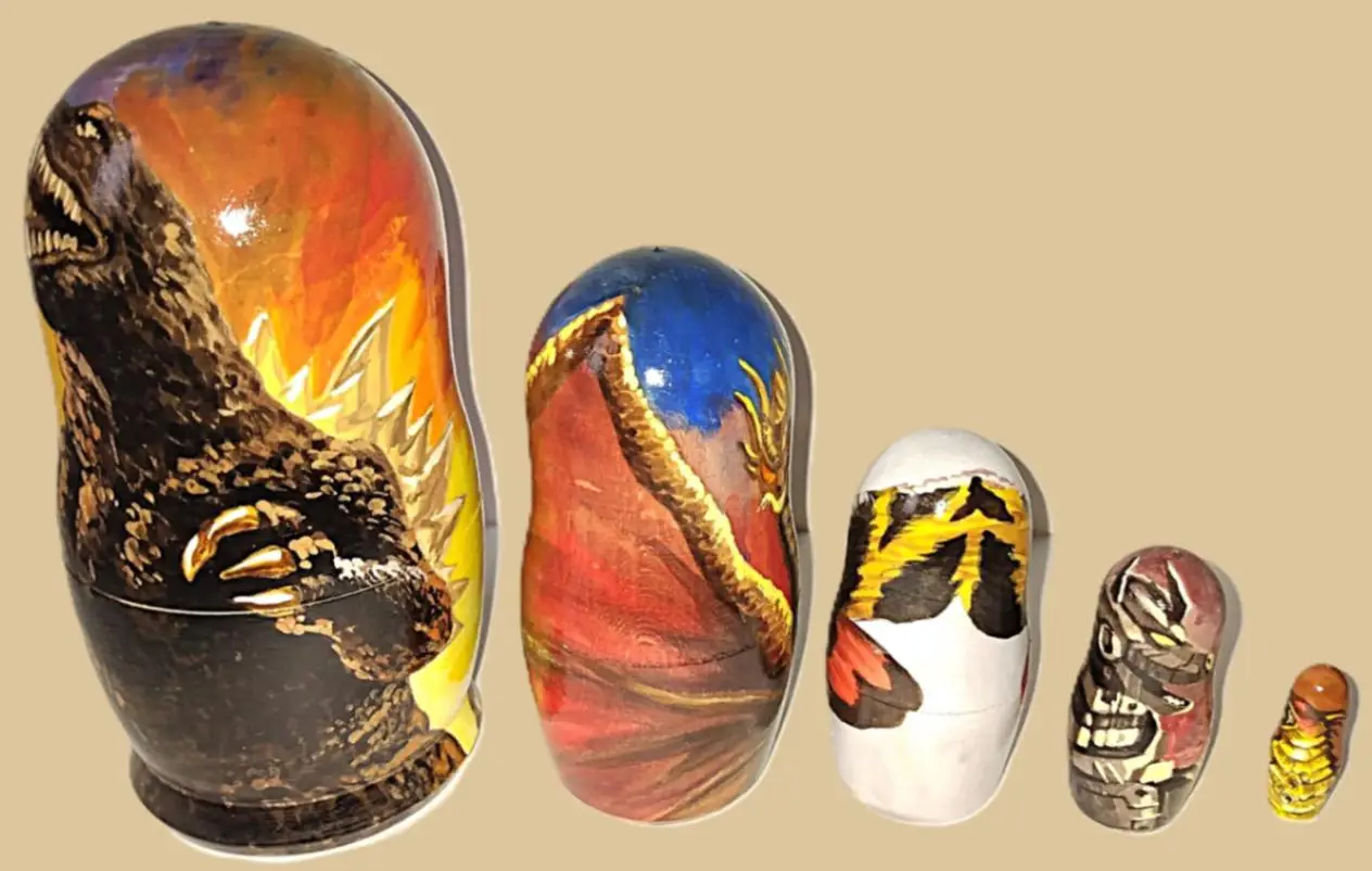 Monsters nesting doll handmade - Image 4