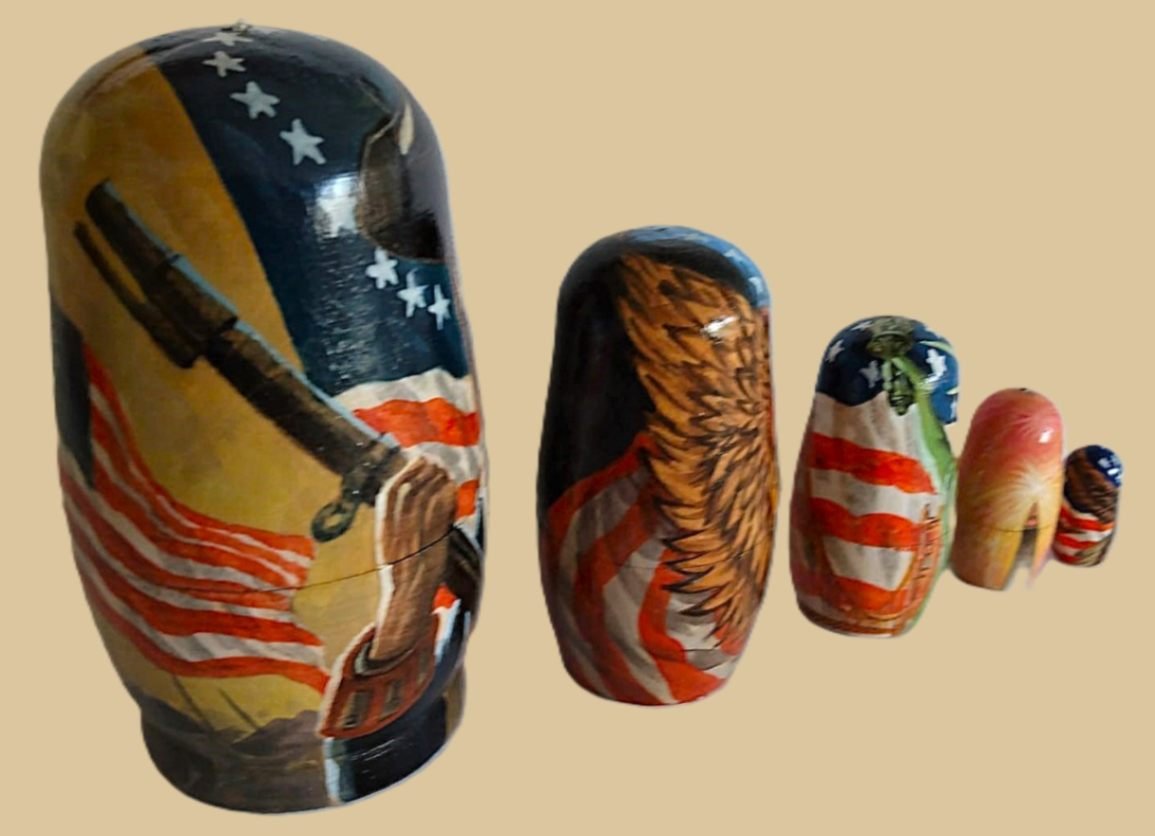 4th July Independence Day Patriotic Nesting Doll Handmade - Image 6
