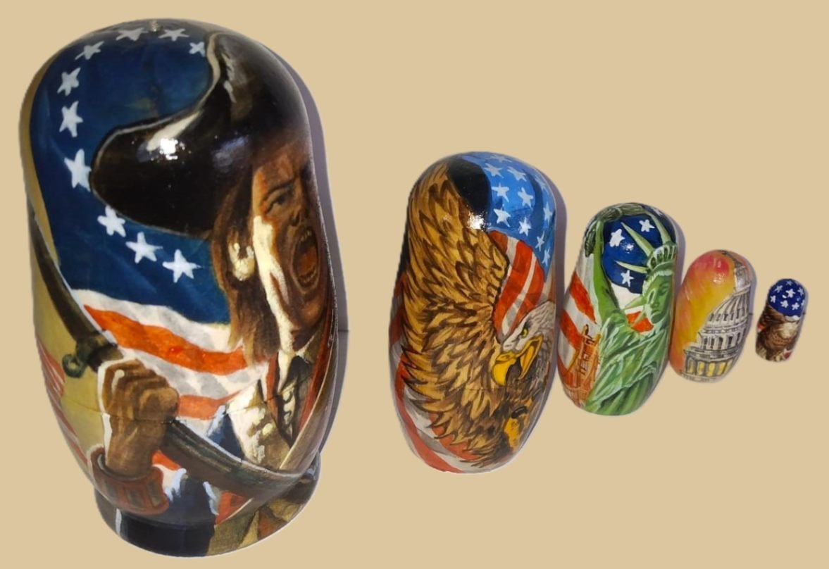 4th July Independence Day Patriotic Nesting Doll Handmade - Image 7