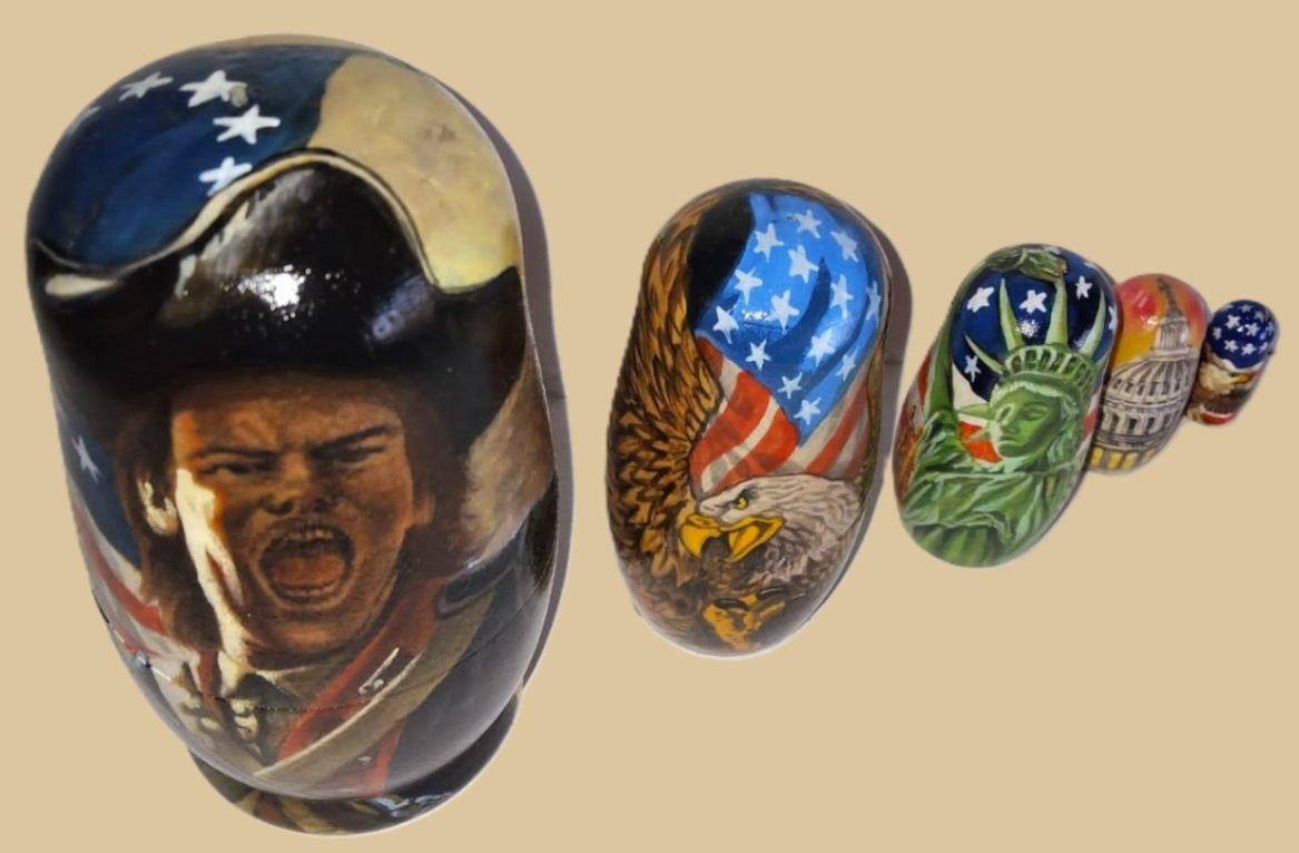 4th July Independence Day Patriotic Nesting Doll Handmade - Image 8